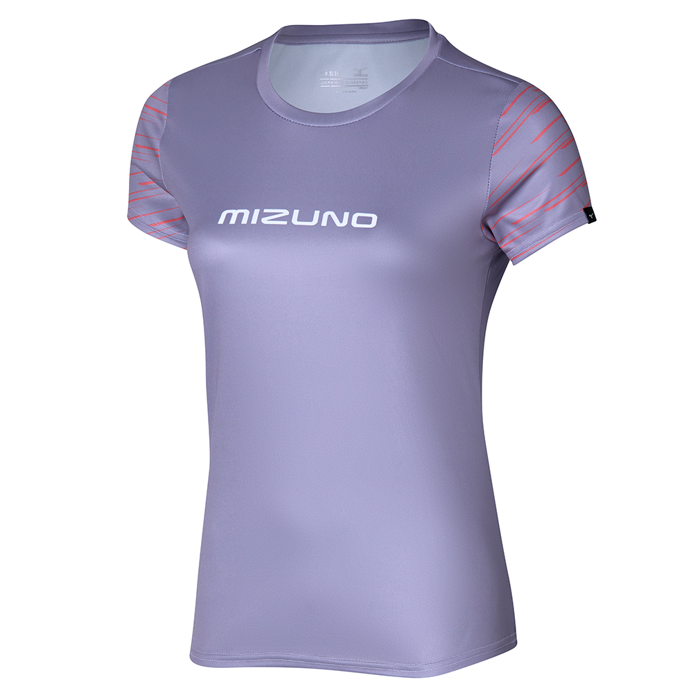 Mizuno Athletics Graphic Tee Wisteria Femme TailleL